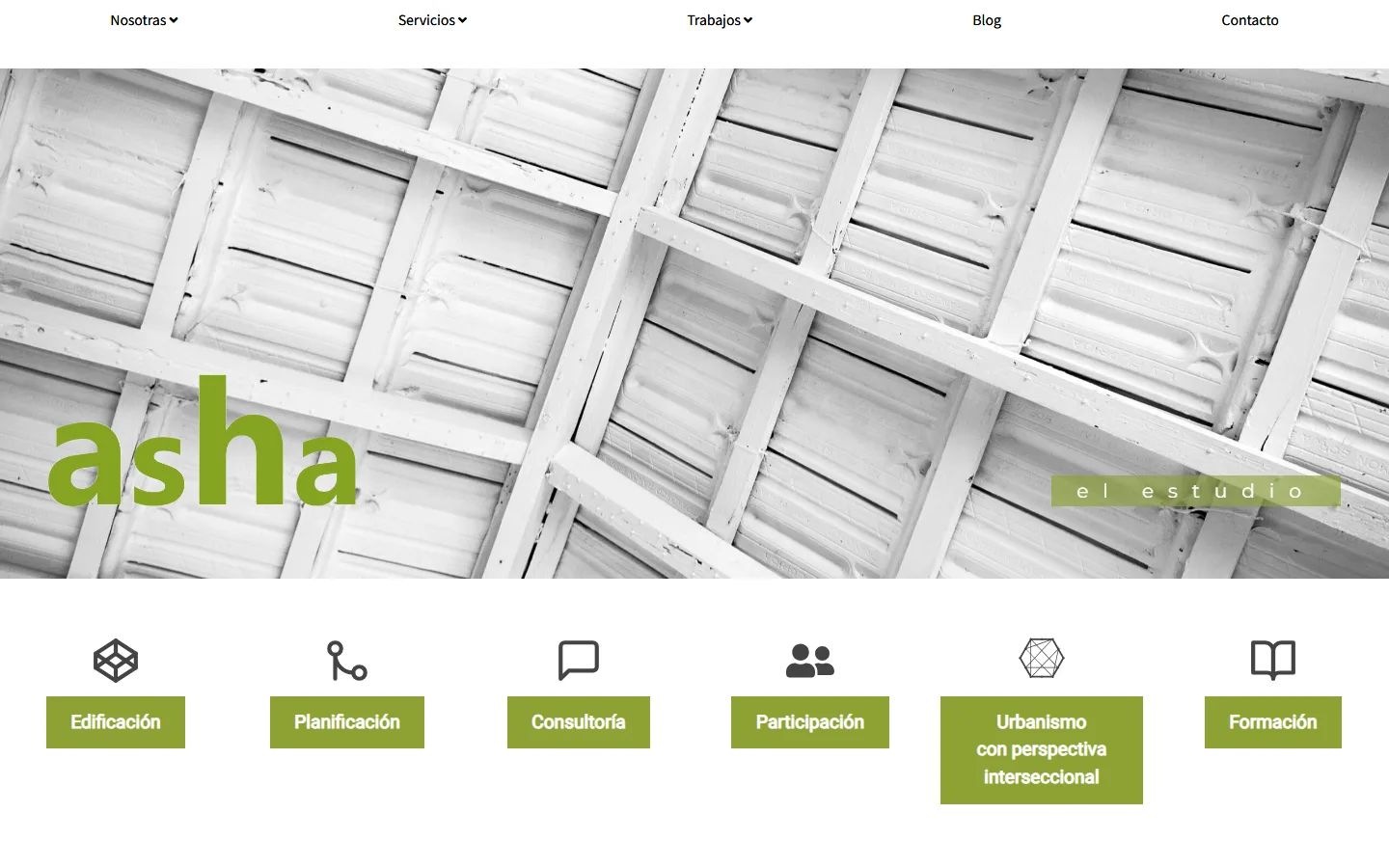 Asha, web de un estudio de arquitectura