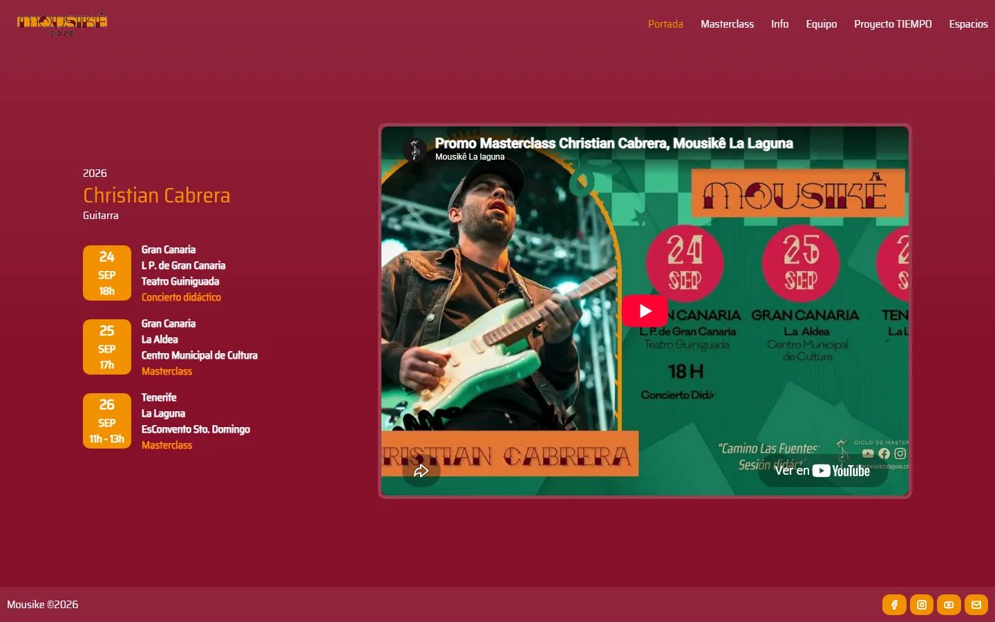 Mousike La Laguna, masterclass para músicos