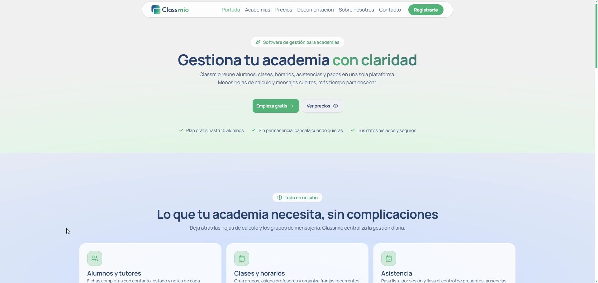 Classmio, a SaaS for managing in-person academies